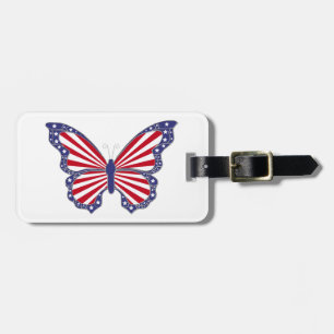 Custom Patriotic Butterfly Luggage Tag