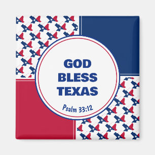 Custom Patriotic GOD BLESS TEXAS Magnet