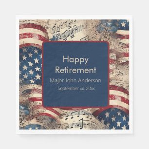 Custom Patriotic Retirement Party Napkin
