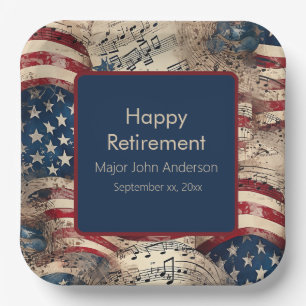 Custom Patriotic Retirement Party Paper Plate