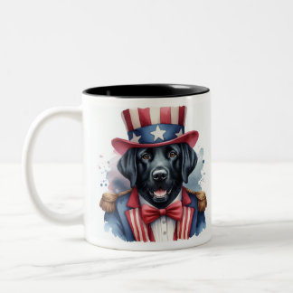 Custom Patriotic Uncle Sam Black Labrador Mug