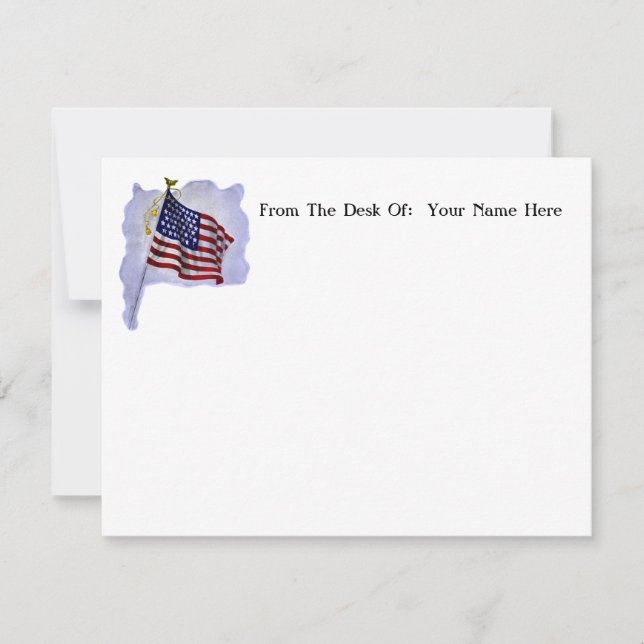 Custom Patriotic Vintage US Flag Card (Front)
