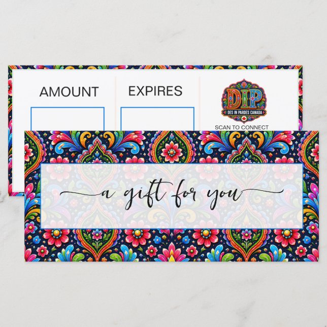 Custom Pattern background  logo Gift Certificate (Front/Back)