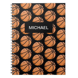 Custom Pattern Basketball player and coach black   Notebook