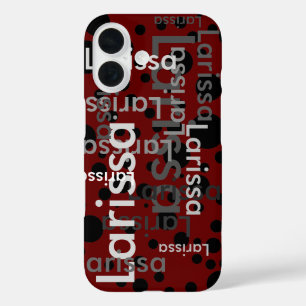 custom pattern of name typography iPhone 16 case