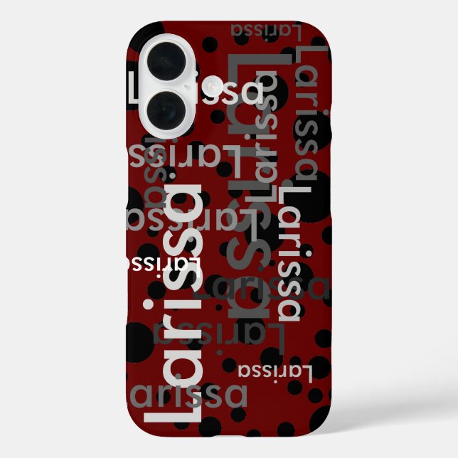 Custom Pattern of Name Typography Case-Mate iPhone Case (Back)