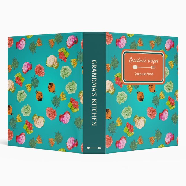 Custom pattern vegetables, carrots, cauliflower binder (Background)