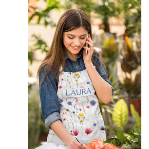 Custom Patterned Wildflower Apron