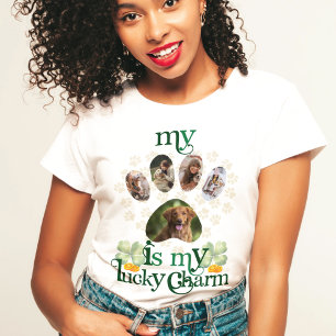 Custom Paw Photos Dog St Patrick's Day T-Shirt