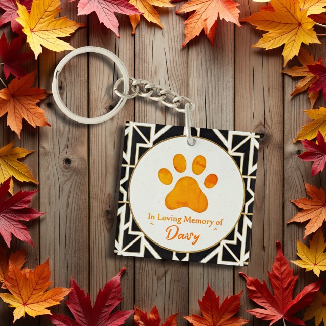 Custom Paw Print Memorial Pet Loss Keepsake Keychain (Creator Uploaded)