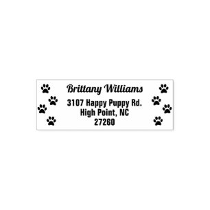 Custom Paw Print Return Address Stamp Self Inking