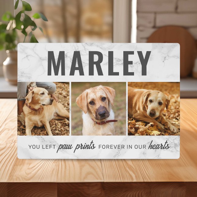 Custom Paw Prints Pet Memorial Photo Collage Plaque (Creator Uploaded)
