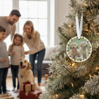 Custom Paw Prints Pet Photo Ornament with Name