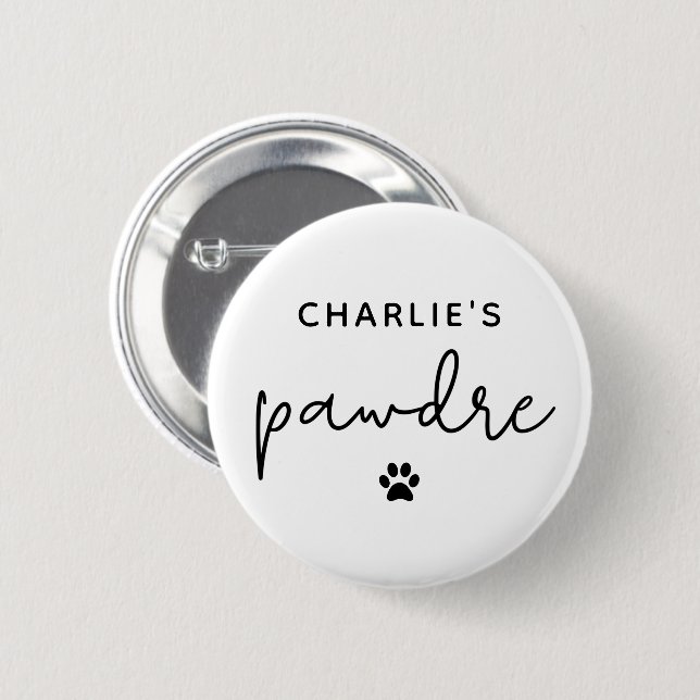 Custom Pawdre Typography Dog Dad New Dog Owner 2 Inch Round Button (Front & Back)