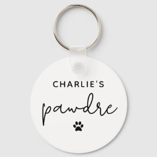 Custom Pawdre Typography Dog Dad New Dog Owner Keychain