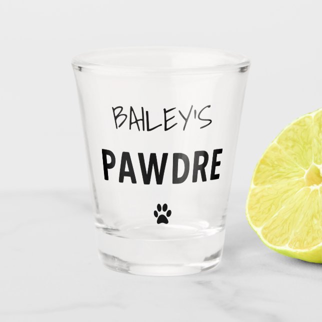 Custom Pawdre Typography Dog Dad New Dog Owner Shot Glass (Front)