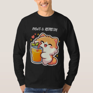Custom Paws and Refresh Cute Cat Design T-Shirt