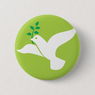Custom Peace Dove With Olive Logo 2 Inch Round Button