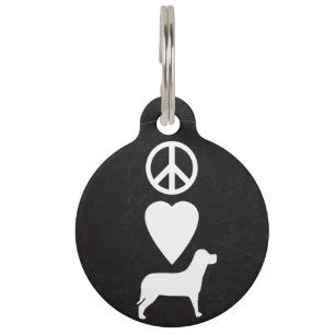 Custom Peace Love Dogs Personalized Dog Tag
