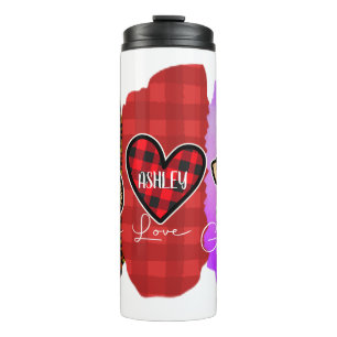 Custom Peace Love Golden retriever with Message Thermal Tumbler