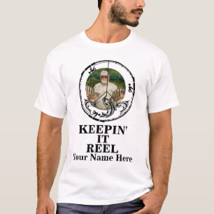 Custom peace shape photo keeping it reel fishermen T-Shirt