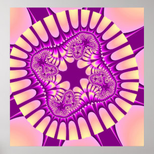 Custom Peach Purple Flower Poster