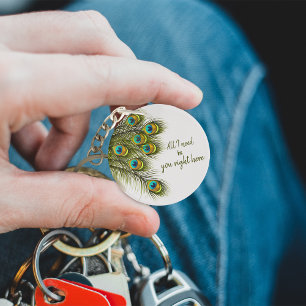 Custom Peacock Feather Keychain