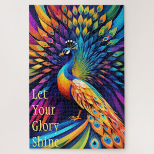 Custom Peacock Inspirational Quote Jigsaw Puzzle
