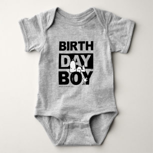 Custom Peanuts Snoopy Birthday Boy Baby Bodysuit