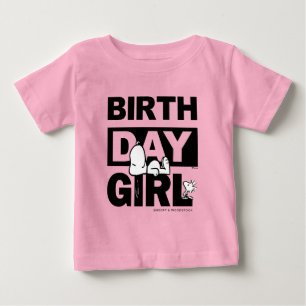 Custom Peanuts Snoopy Birthday Girl Baby T-Shirt