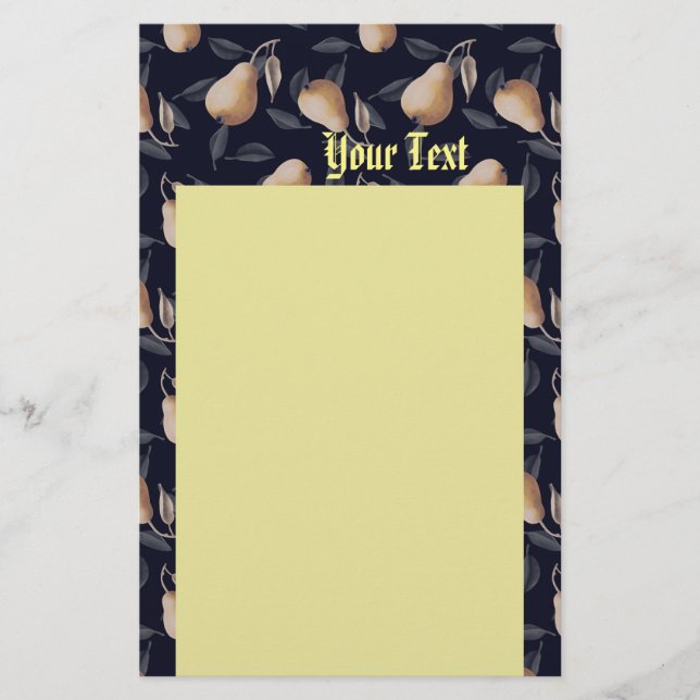Custom Pear Moody  Stationery (Front)