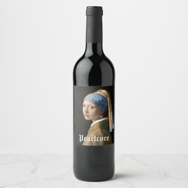 Custom Pearl Themed Party Wine Label (Front)