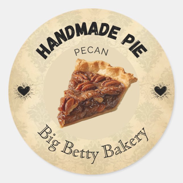 Custom Pecan Pie Labels | Personalized Bakery Pack (Front)