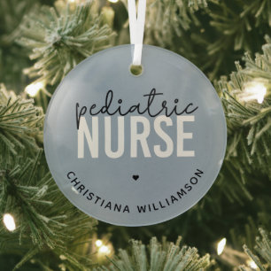 Custom Pediatric Nurse Peds Nurse Appreciation Glass Ornament