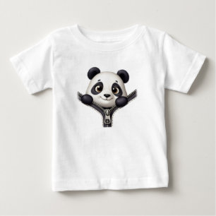 Custom Peeking Panda Zipper Cute Animal Baby Top