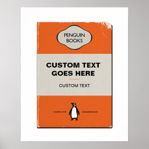 Custom Penguin Book Cover Poster Personalised