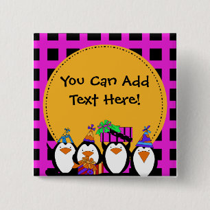 Custom Penguin Party Button