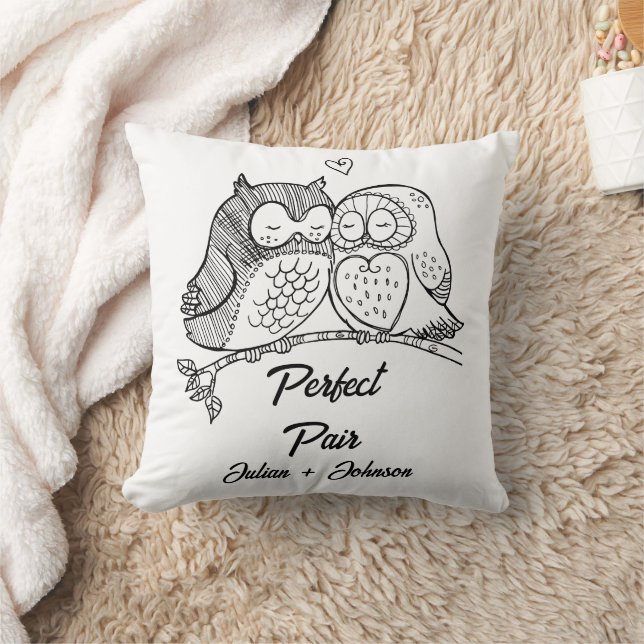 Custom perfect pair matching couple throw pillow (Blanket)