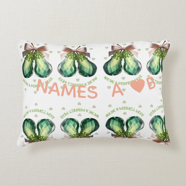 Custom Perfect Pear Crystal Valentine Gift Accent Pillow (Front)