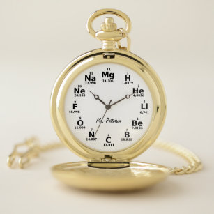 Custom Periodic Table Science Elements Pocket Watch