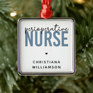 Custom Perioperative Nurse RN OR Nurse Gifts Metal Ornament