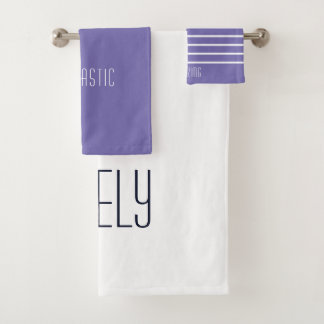 Custom Periwinkle Family Bath Towel Set