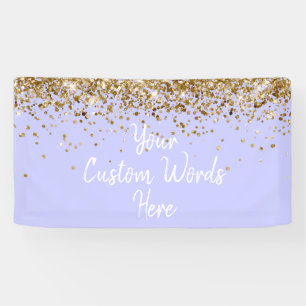 Custom Periwinkle Purple Gold Birthday Party Photo Banner
