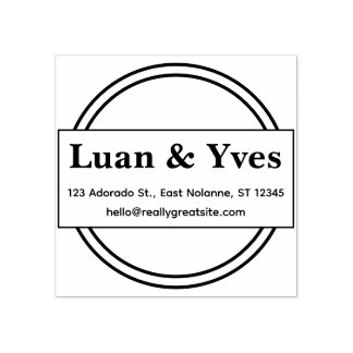 Custom Personal Address Stamp  Minimal Round Style