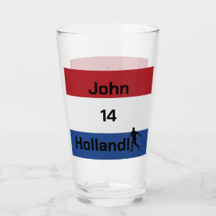 Custom Personal Name Oranje Fan Glass