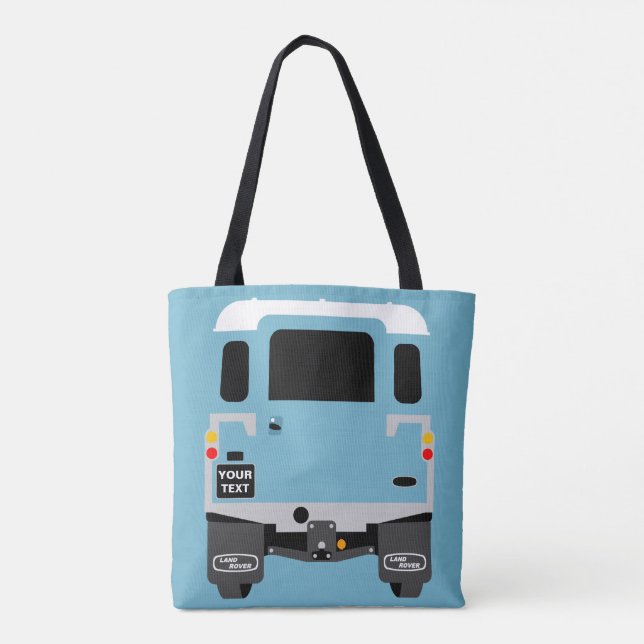 CUSTOM PERSONALISE BLUE LAND ROVER SERIES 3 TOTE BAG (Back)