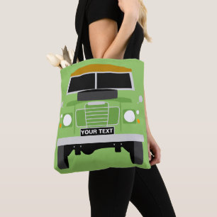 CUSTOM PERSONALISE GREEN LAND ROVER SERIES 3 TOTE BAG