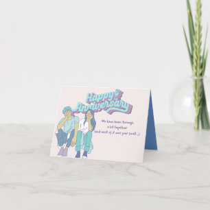 custom personalise pastel anniversary love romance card