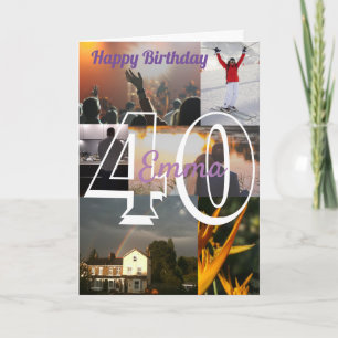 Custom Personalised 40th Birthday Photo Card