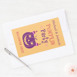 Custom Personalised Devil Horns Pumpkin Party Sticker